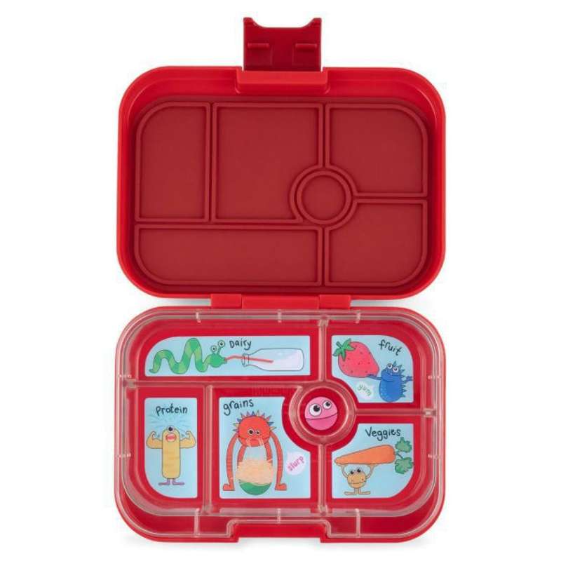 Yumbox Lunchbox - Original - 6 compartments - Wow Red/Funny Monsters