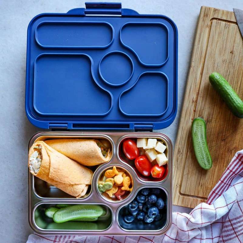 Yumbox Lunchbox - Presto Stainless Steel - 5 compartments - Santa Fe Blue