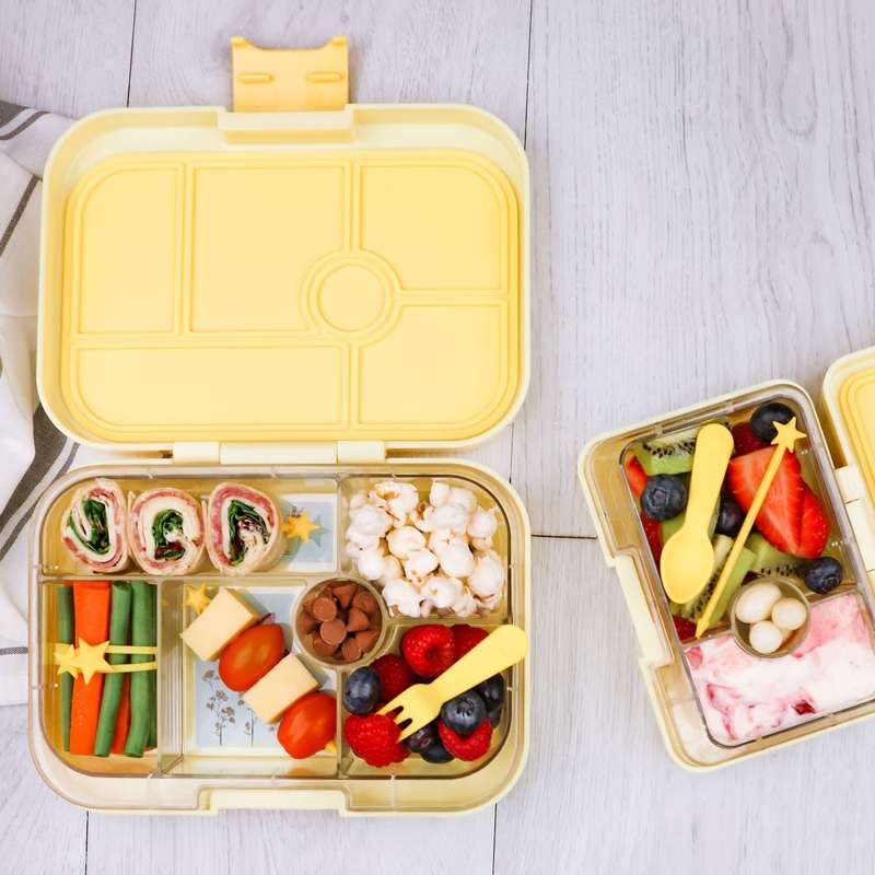 Yumbox Accessories - Lunch-Punch Minis and Mini Fork - 3 Sets - Yellow/Mint